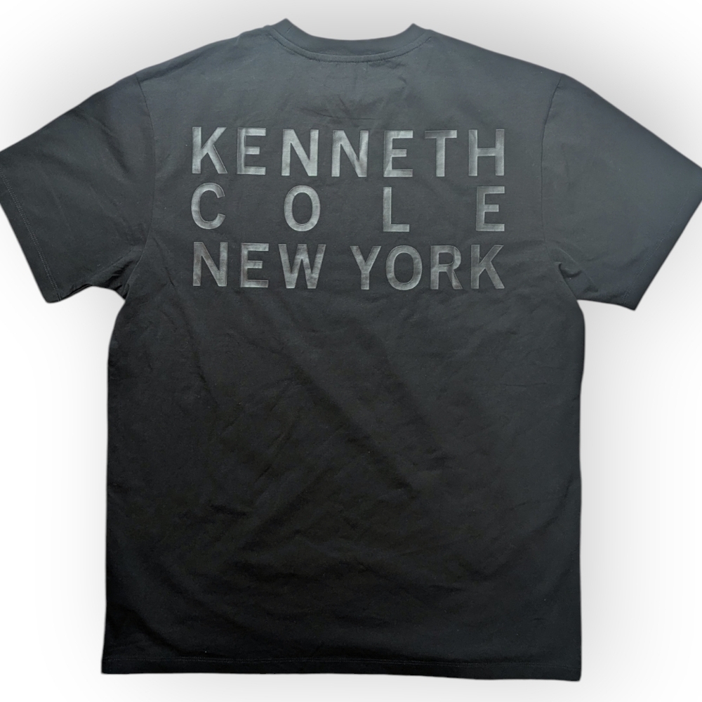 Kenneth Cole New York 1983 Logo Black On Black T-shirt Size Unisex XL NWT - Picture 2 of 16